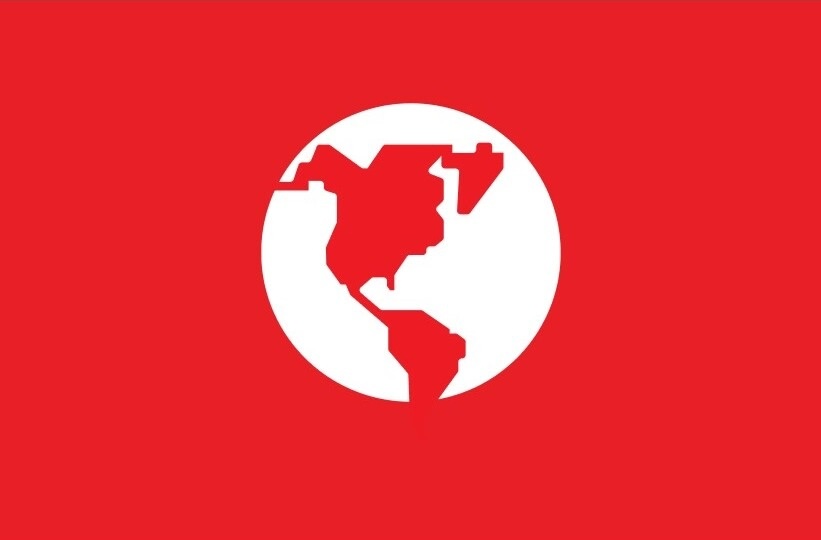 Purina are grijă de planetă logo cu pământul alb pe fundal roșu