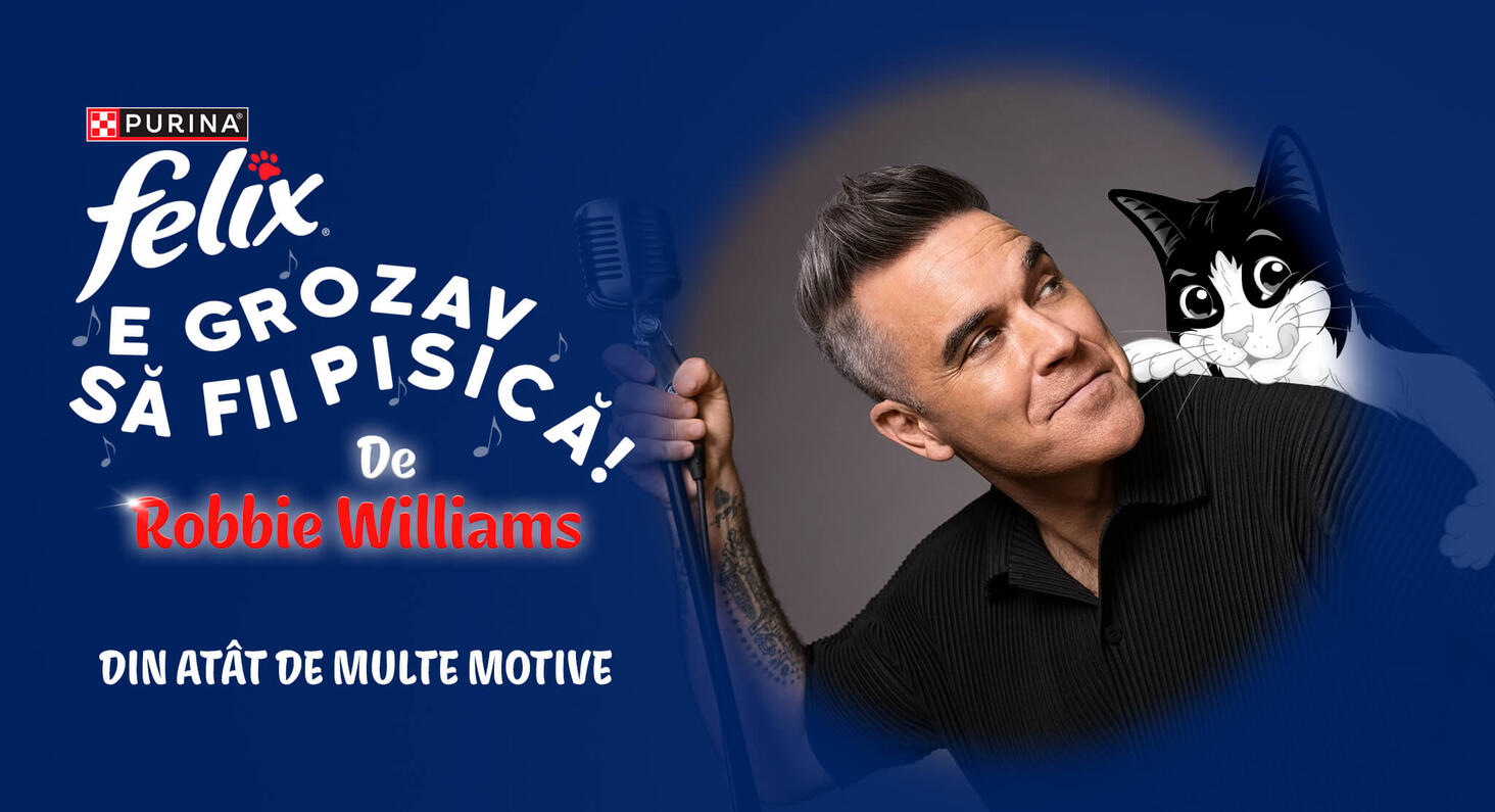 Robbie Williams cu pisica Felix