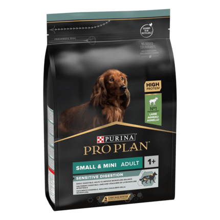 PURINA PRO PLAN ADULT Sensitive Digestion hrana uscata caini Talie Mica si Foarte Mica bogat in miel
