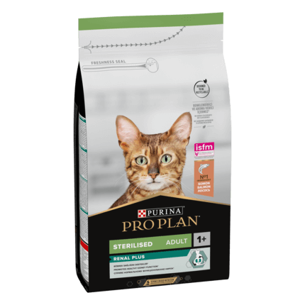 PURINA PRO PLAN Sterilised Adult 1+ RENAL PLUS bogat in somon hrana uscata pisici sterilizate