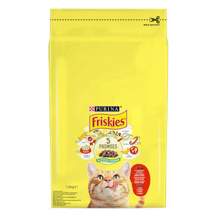 FRISKIES Adult cu Somon și Legume, hrană uscată pentru pisici