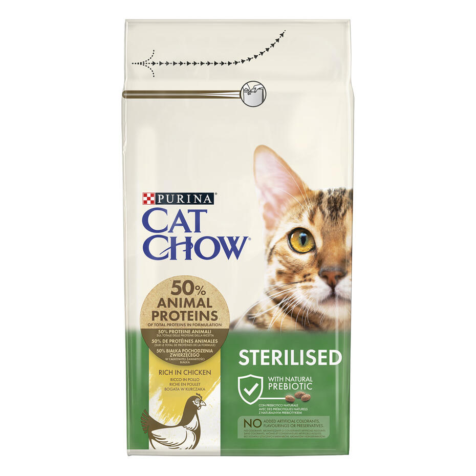 CAT CHOW Sterilised cu Pui hrana uscata pisici sterilizate