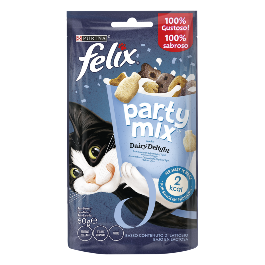 Recompense pisici FELIX PARTY MIX Dairy Delight cu Lapte Iaurt si Branza