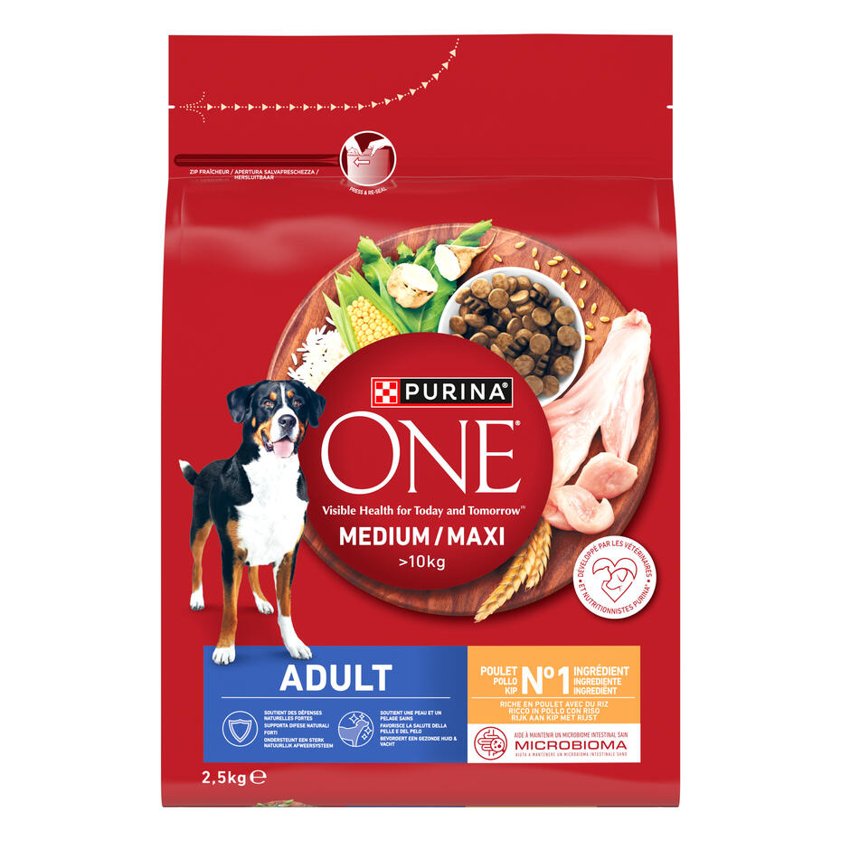Hrana uscata pentru caini, PURINA ONE® MEDIUM/MAXI Adult cu Pui si Orez.