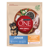 PURINA ONE® MINI Dog Junior, Pui și Orez, hrană uscată pentru câini