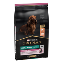 PURINA PRO PLAN ADULT Sensitive Skin hrana uscata caini Talie Mica si Foarte Mica bogat in somon