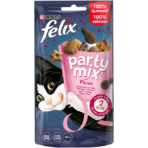 FELIX PARTY MIX Picnic Mix cu Pui, Brânză și Curcan, recompense pentru pisici