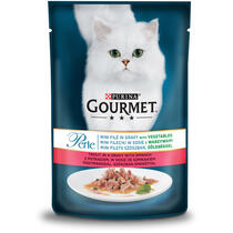 GOURMET PERLE, cu Păstrav și Spanac în sos, hrană umedă pentru pisici
