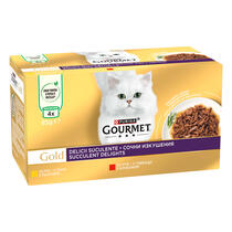 GOURMET™ GOLD Delicii suculente cu somon și pește oceanic, hrană umedă completă pentru pisici adulte