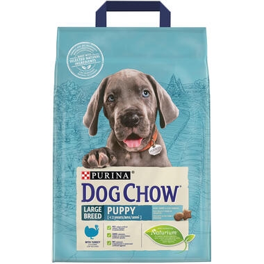 DOG CHOW PUPPY Talie Mare cu Curcan 2.5 kg