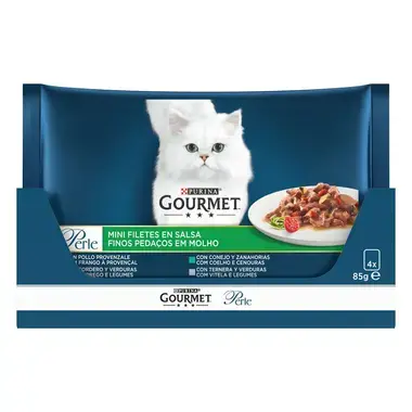 GOURMET PERLE Vitel Iepure Morcovi Miel Legume