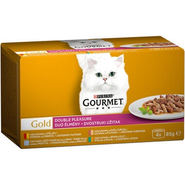 GOURMET GOLD Double Pleasure cu vită și pui mpk variety