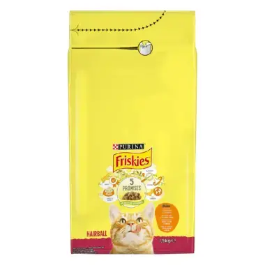 FRISKIES Adult Hairball cu Pui si Legume