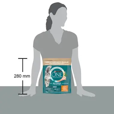 PURINA ONE® ADULT, bogat în Pui și Cereale Integrale, hrană uscată pentru pisici