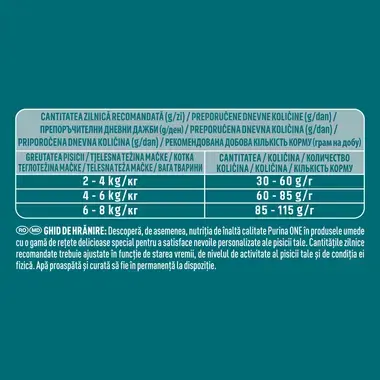 PURINA ONE® ADULT, bogat în Pui și Cereale Integrale, hrană uscată pentru pisici