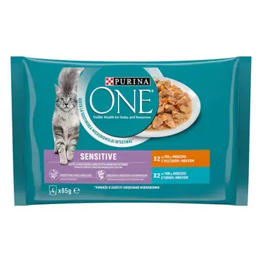 PURINA ONE® SENSITIVE, Pachet Mixat, hrană umedă pentru pisici