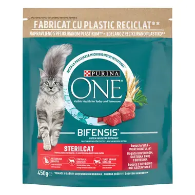 PURINA ONE® Sterilcat cu Vită și Grâu, hrană uscată pentru pisici