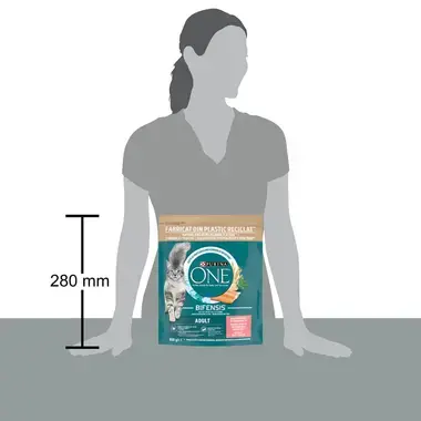 PURINA ONE® ADULT cu Somon și Cereale Integrale, hrană uscată pentru pisici