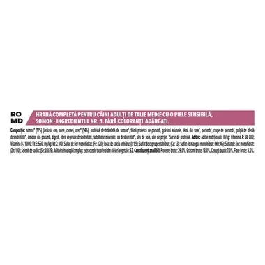 PURINA PRO PLAN ADULT Sensitive Skin hrana uscata caini Talie Medie bogat in somon