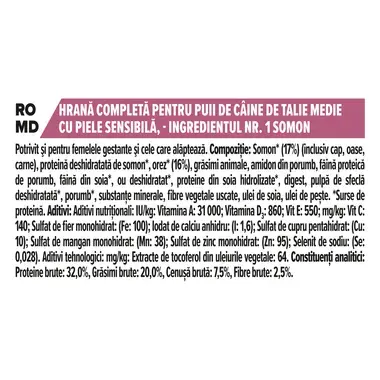 PURINA PRO PLAN Somon hrana uscata caini junior PUPPY Sensitive Skin Talie Medie