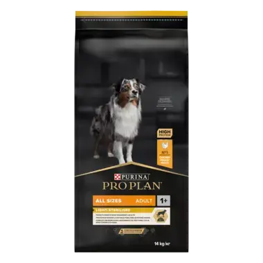 PURINA PRO PLAN ADULT Light - Sterilised Toate Taliile Pui, hrana uscata caini sterilizati