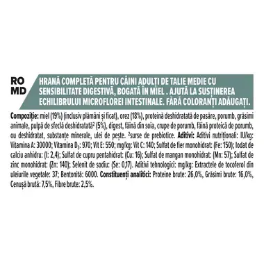 PURINA PRO PLAN ADULT Sensitive Digestion hrana uscata caini Talie Medie bogat in miel
