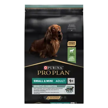 PURINA PRO PLAN ADULT Sensitive Digestion hrana uscata caini Talie Mica si Foarte Mica bogat in miel