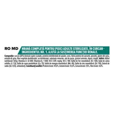 PURINA PRO PLAN Sterilised Adult 1+ RENAL PLUS bogat in curcan hrana uscata pisici