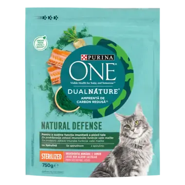 PURINA ONE DualNature Sterilized cu Somon hrana uscata pisici sterilizate