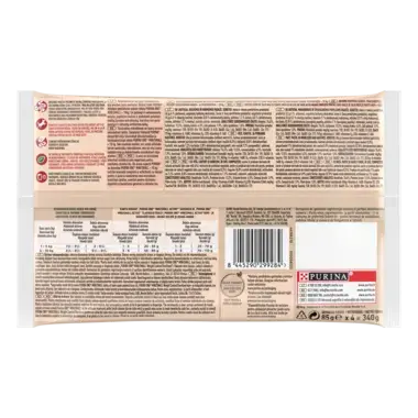 PURINA ONE MINI Active, cu vită, cartofi, și morcovi / cu rață, paste, și fasole verde, în sos, hrană umedă pentru câini