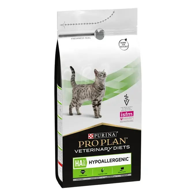 Diete veterinare - Purina Pro Plan HA Hypoallergenic – Hrană uscată dietetică pentru pisici, 3.5 kg